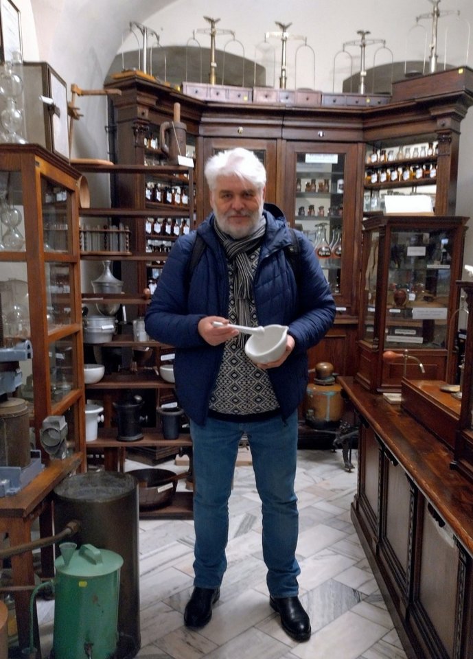 Tado Žvirinskio profesija – vaistininkas, tad keliaudamas jis visuomet užsuka į farmacijos istoriją menančius muziejus. Šįkart įsiamžino Liubline.<br>Nuotr. iš asmeninio albumo