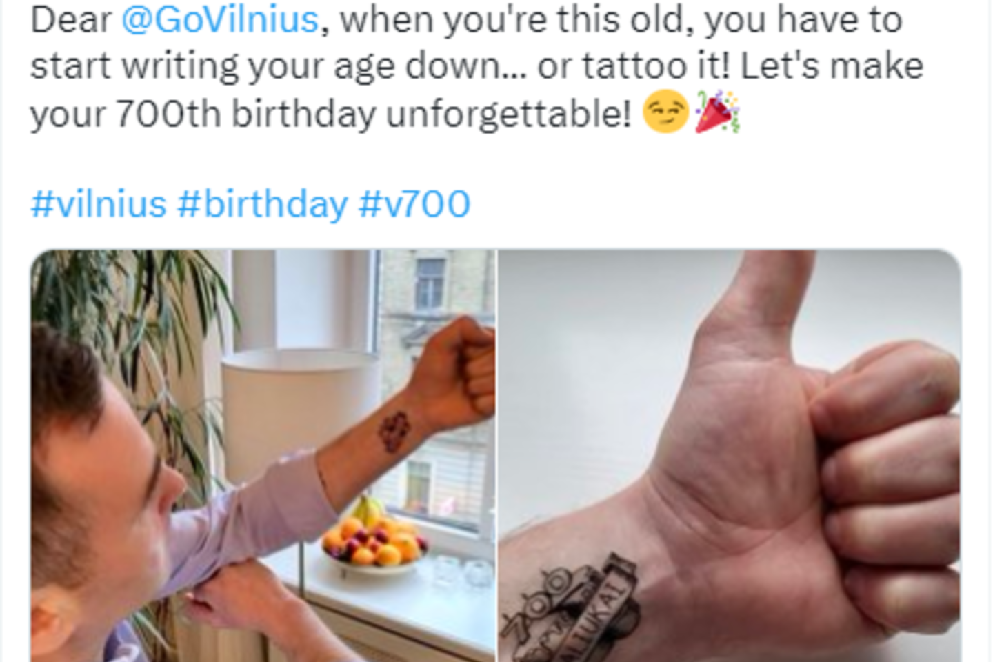 Rygos mero sveikinimas.<br> Pr.siuntėjo nuotr.