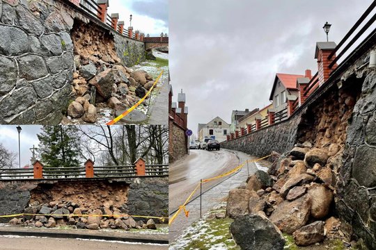 Neatlaikė dar vienas objektas – Švėkšnoje iš istorinio akmeninio sutvirtinimo pabiro akmenys