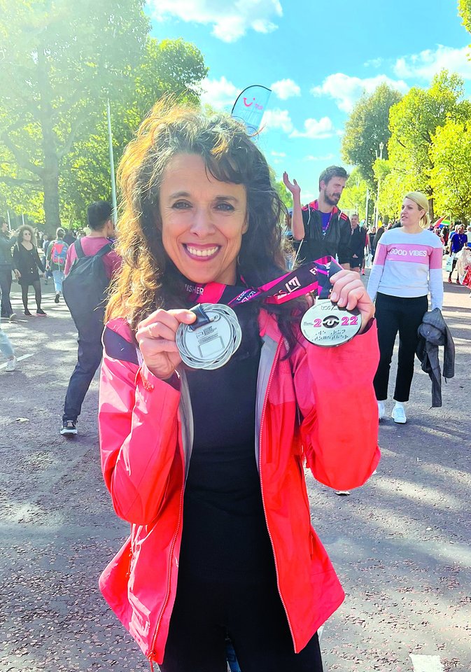  Pernai spalio 2-ąją Londono maratone J.Kurtinaitienė pasiekė rekordą 50 metų moterų amžiaus grupėje – trasą įveikė per 3 val. 9 min. 14 sek.<br>Nuotr. iš asmeninio albumo