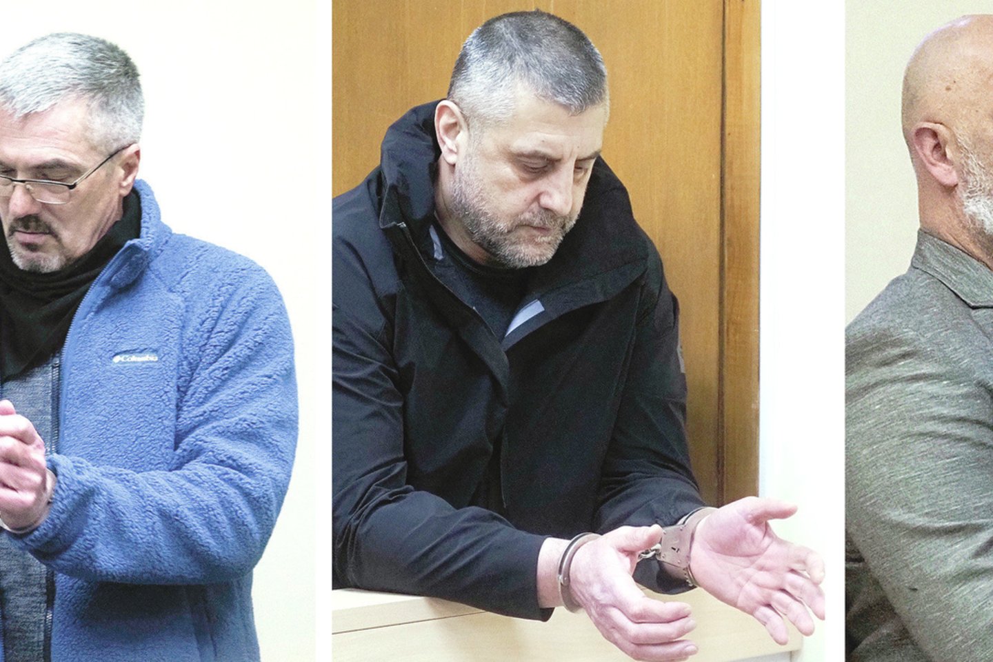 (Iš kairės) G.Viknius, E.Norbajevas ir K.Kaminskis buvo sulaikyti sodyboje gaminantys narkotines medžiagas.