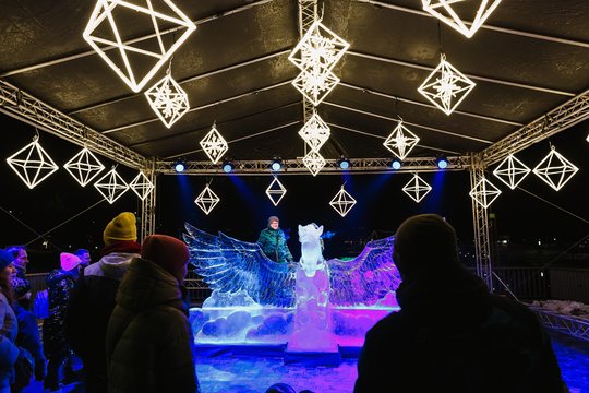  Jelgavos ledo skulptūrų festivalis.<br> K.Hercso nuotr.