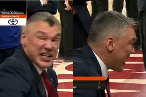 Pamatykite: įsiutęs Šaras keiksmais ir aistringa kalba žadino savo auklėtinius: „Žaiskite kaip komanda!“