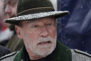 Arnoldas Schwarzeneggeris partrenkė dviratininkę: moteris išgabenta į ligoninę