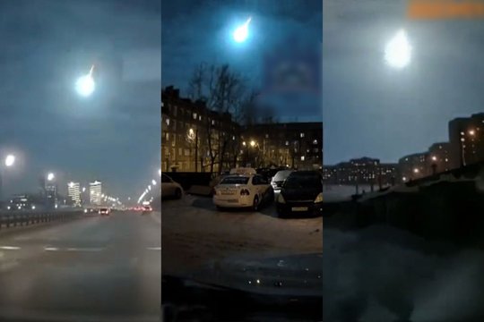  Prieš savaitę danguje virš Rusijos Sibiro miesto Krasnojarsko buvo pastebėtas didelis meteoras, kurio dydis, kaip teigiama, siekė nuo vieno iki penkių metrų.