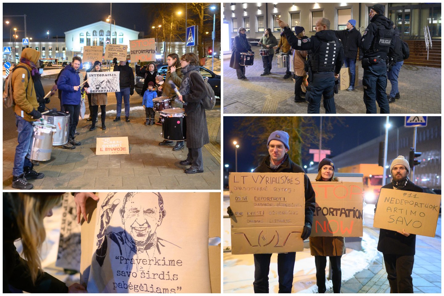 Prie Vilniaus oro uosto – protestas prieš Nigerijos piliečių deportaciją.<br> Lrytas.lt koliažas