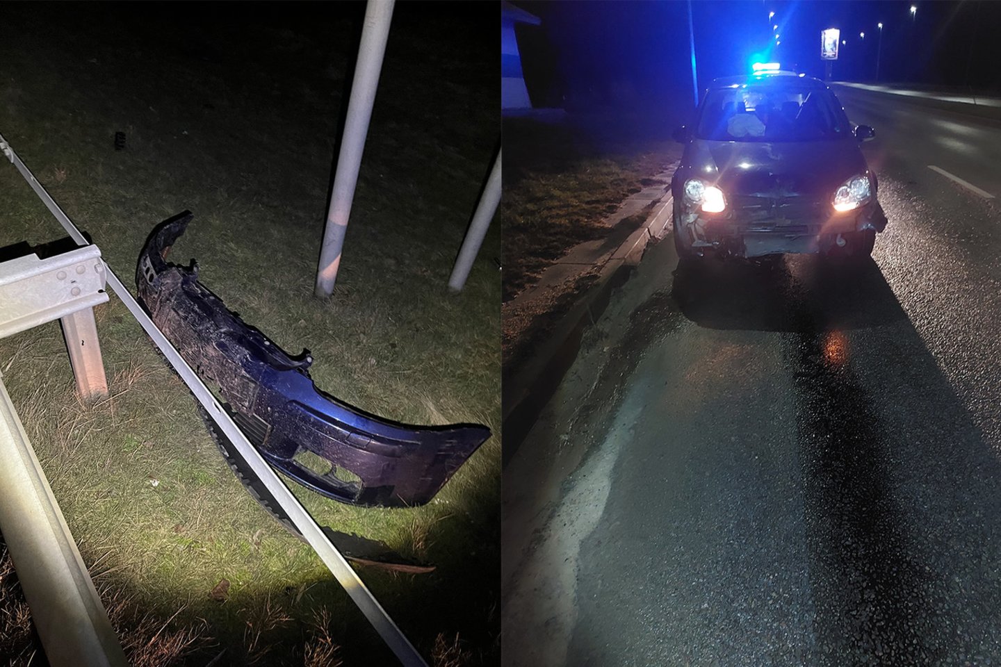 Policija prašo visuomenės pagalbos aiškinantis, kaip buvo apdaužytas šis automobilis.