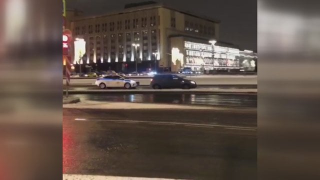 Užfiksuota: Rusijos policija Maskvoje sustabdė automobilį, iš kurio skambėjo Verkos Serdiučkos daina