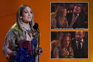 Liūdnas B. Afflecko veidas ir rimtas pokalbis su J. Lopez  „Grammy“ apdovanojimuose pakurstė aistras