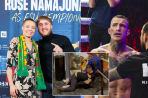 R. Namajunas filmo premjeroje – dviejų kikboksininkų konfliktas: kibo vienas kitam į atlapus