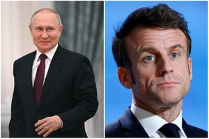 V. Putinas vis dar turi aukščiausią Prancūzijos apdovanojimą: E. Macronas laukia „tinkamo momento“ jį atimti