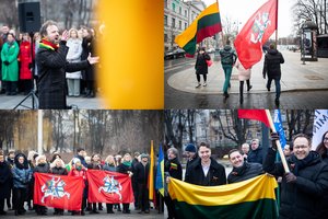 Lukiškių aikštėje – tradicinis himno giedojimas ir plazdančios vėliavos 