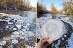Neįprastas reginys sužavėjo lietuvius: upe plaukė ledo „blyneliai“