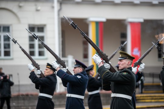  Trijų Baltijos valstybių vėlimo iškėlimo ceremonija.<br>O.Gurevičiaus (ELTA) nuotr. 