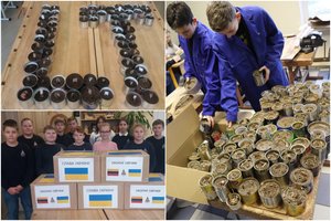 Pakaunės krašto moksleiviai ištiesė pagalbos ranką Ukrainai: į užpultą šalį keliaus 3000 apkasų žvakių