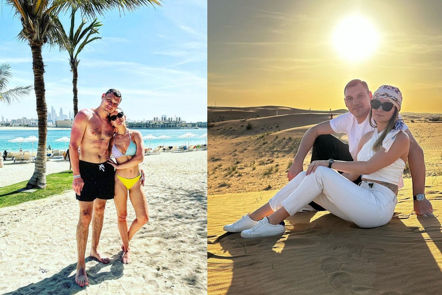  Jonas Mačiulis su šeima atostogauja Dubajuje.<br> lrytas.lt koliažas.