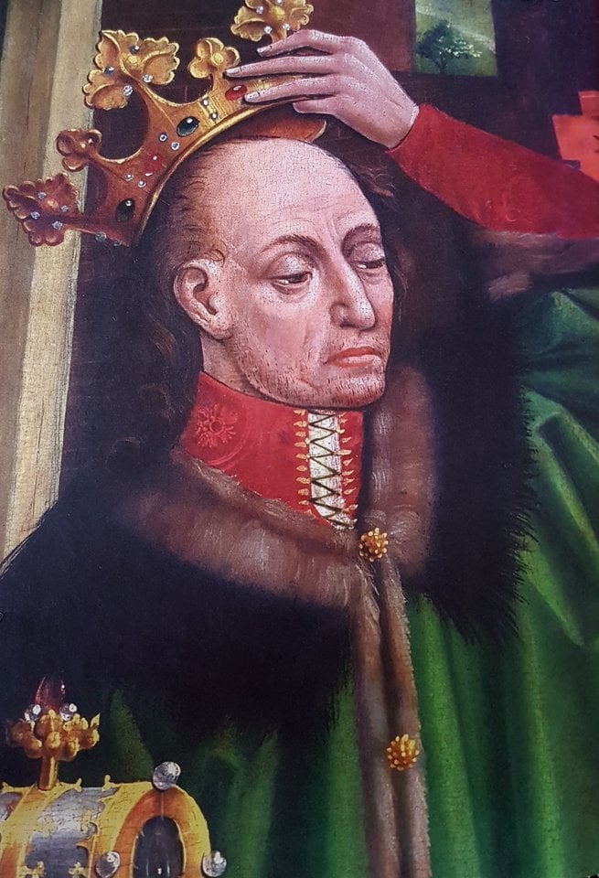 Jogailos karūnacija, tapyta apie 1475–1480 m.<br>Wikipedios nuotr.