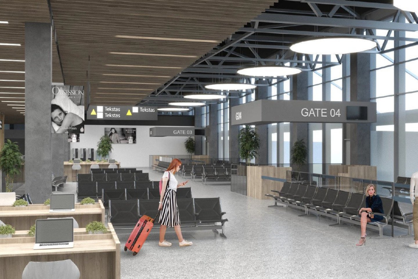 2025 metų pradžioje pirmieji keleiviai išvyks iš naujojo terminalo Vilniaus oro uoste, o pats objektas neabejotinai taps vienu iš svarbiausių projektų Lietuvos oro uostų istorijoje.<br>Vilniaus oro uostų nuotr. / autorių vizual.