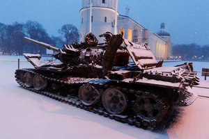 Vilniaus centre – Ukrainos trofėjumi virtęs rusų tankas