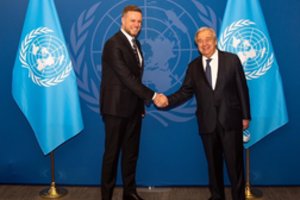 G. Landsbergis susitikime su JT Generaliniu sekretoriumi: Rusijos karas turi baigtis Ukrainos pergale, tik taip užtikrinsime tvarią taiką