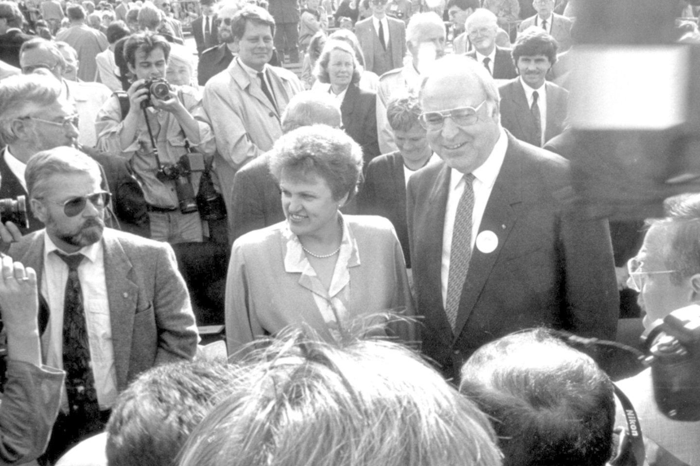  Su Vokietijos kancleriu Helmutu Kohliu 1990 m.<br> Asmeninio archyvo nuotr.