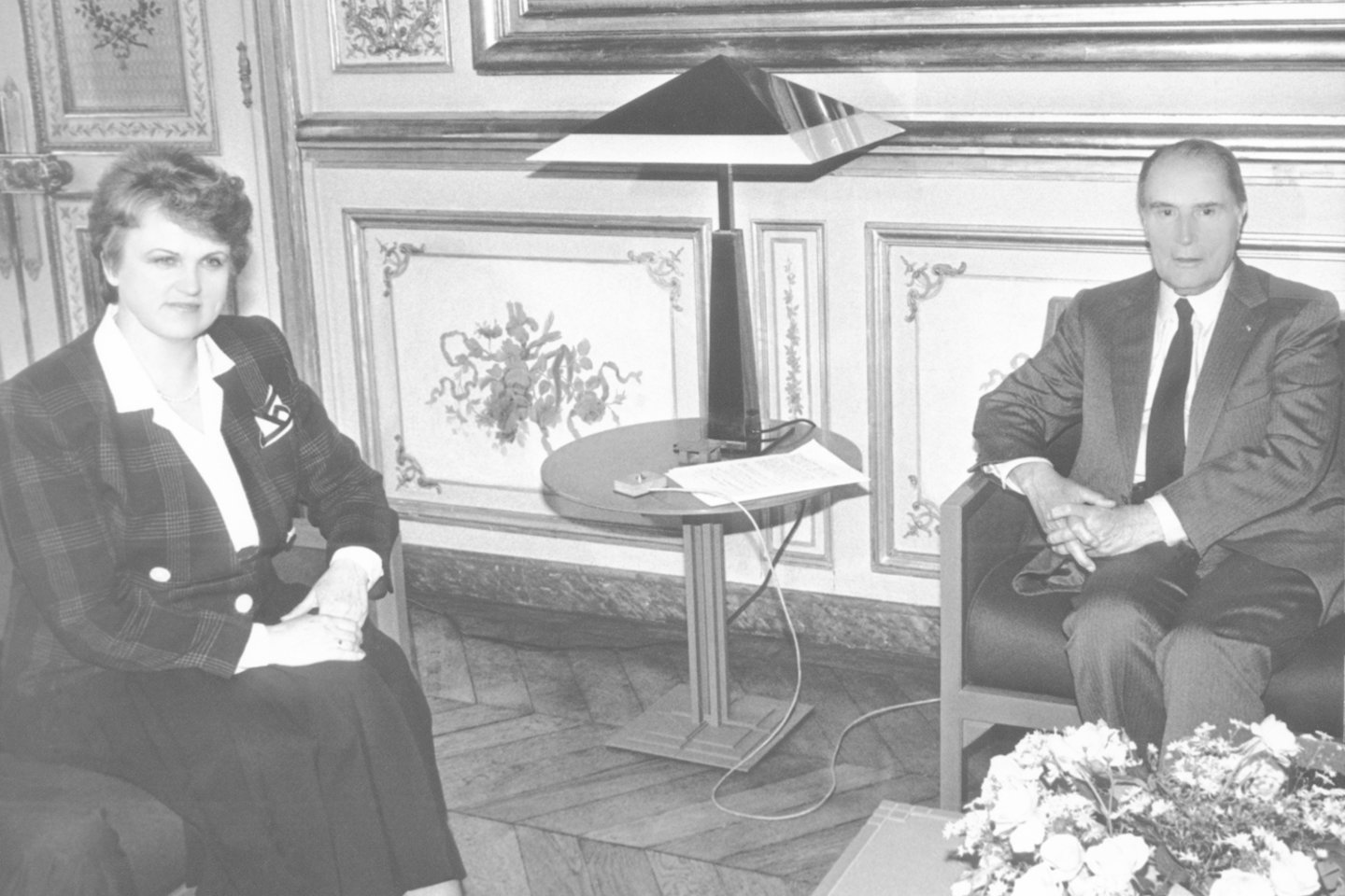   Su Prancūzijos prezidentu Francois Mitterrandu 1990 m.<br> Asmeninio archyvo nuotr.