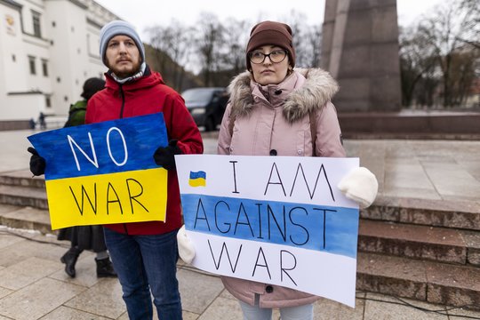   Solidarumo-paramos akcija „No Putin. No war“.<br> T.Vinicko (ELTA) nuotr.
