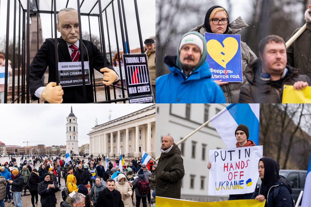   Solidarumo-paramos akcija „No Putin. No war“.<br> lrytas.lt koliažas.