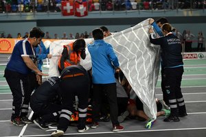 Šokiruojantis vaizdas Europos lengvosios atletikos čempionate – užkliuvęs už barjero bėgikas neteko sąmonės