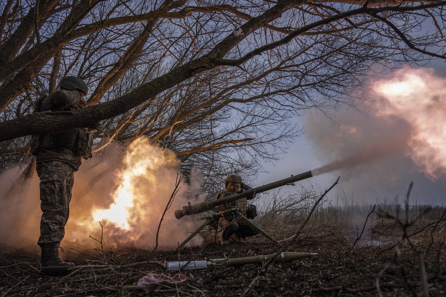 Karas Ukrainoje. Vuhledaras.<br>AP/Scanpix nuotr.