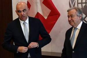 Šveicarijos prezidentas patvirtino savo šalies neutralumą ir atmetė ginklų tiekimą Ukrainai