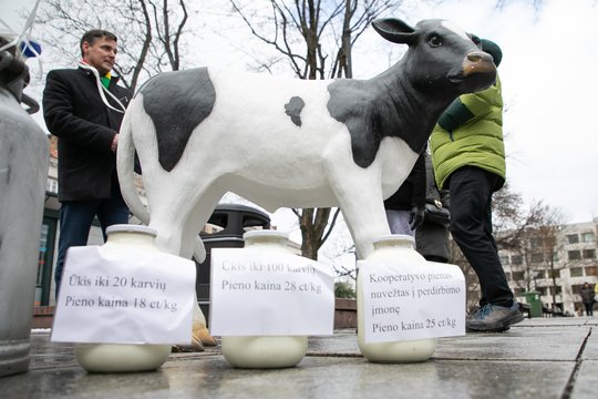 Ūkininkų protestas prie Vyriausybės.<br>D.Labučio/ELTA nuotr.