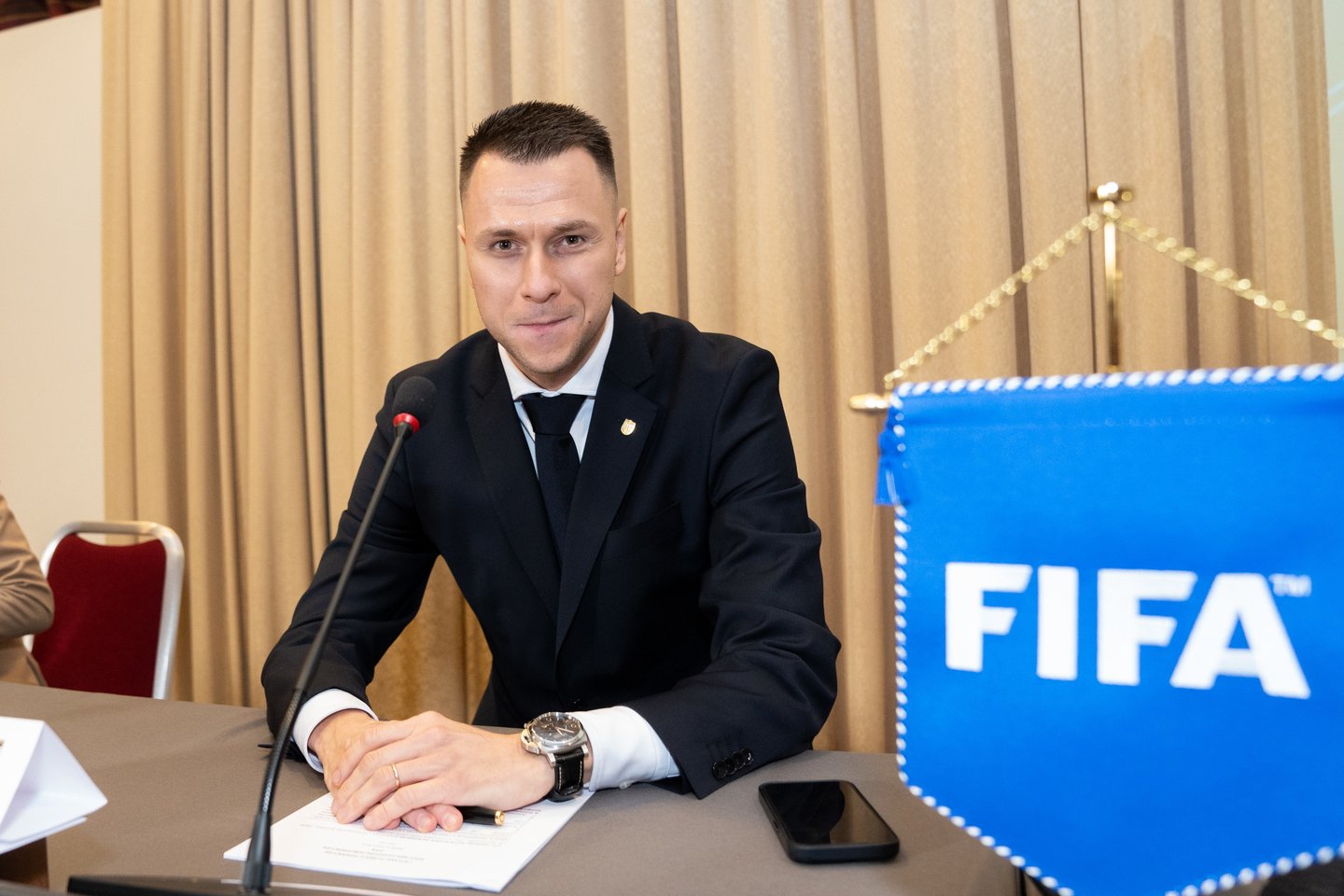 Naujuoju LFF prezidentu išrinktas Edgaras Stankevičius.<br>G.Bitvinsko nuotr.