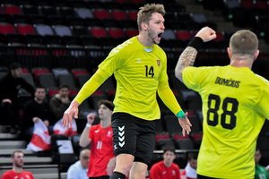 Lietuvos rankininkai iškovojo pirmą pergalę Europos čempionato atrankos turnyre