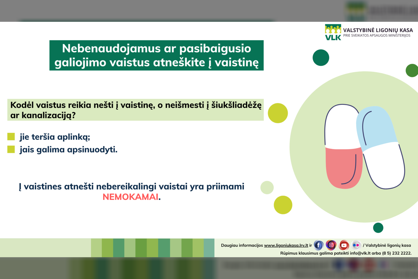 Nebegaliojantys vaistai<br>VLK infografikas