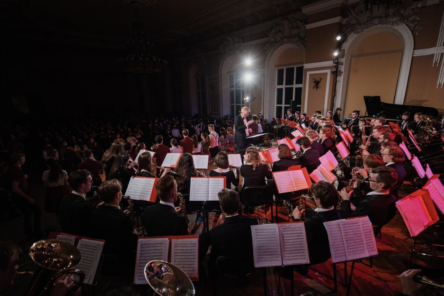  Vilniaus universiteto pučiamųjų instrumentų orkestras„Oktava“.<br>J. Auškelio nuotr.