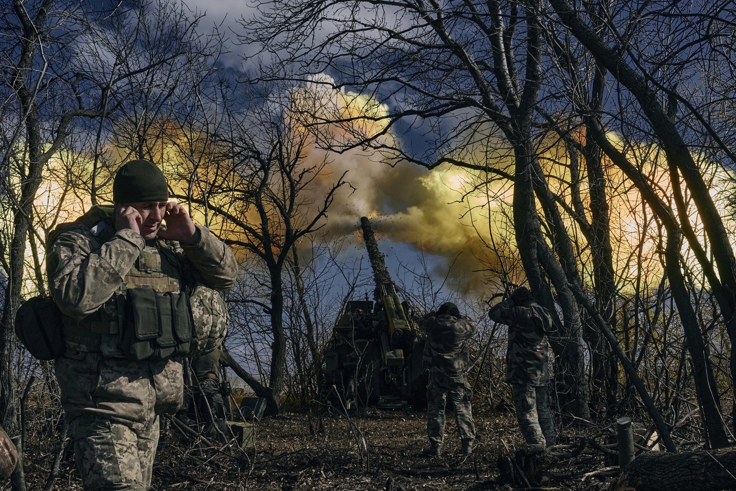 Karas Ukrainoje. Bachmuto prieigos.<br>AP/Scanpix nuotr.
