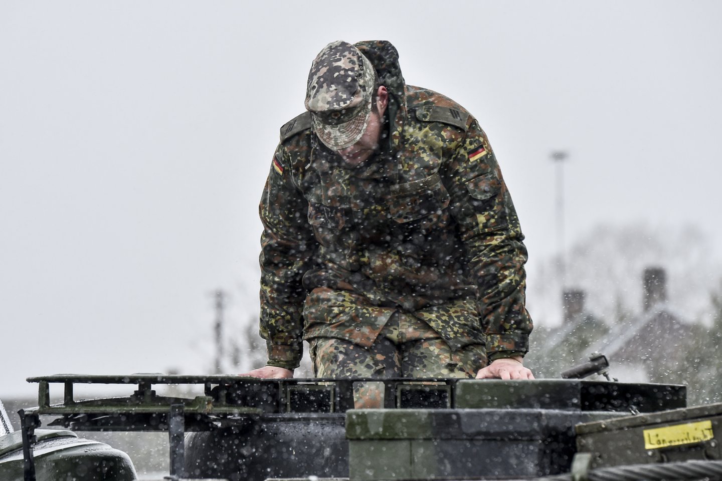 NATO karinė technika iš Vokietijos,Šeštokų gel.stotyje<br>V.Ščiavinsko nuotr.