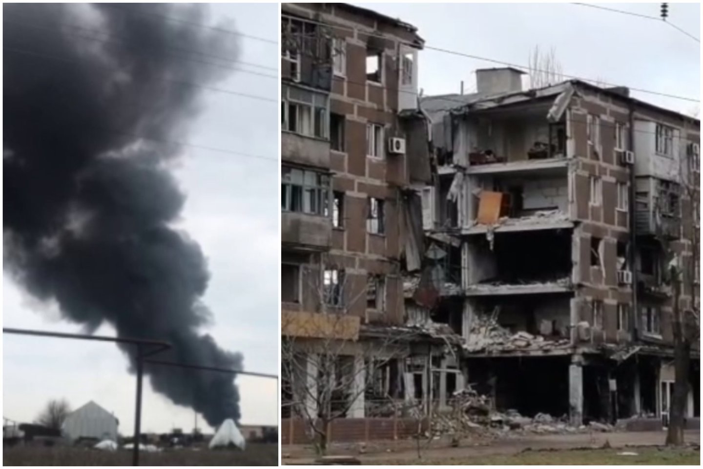 Karas Ukrainoje, Mariupolis.<br>Stop kadrai.