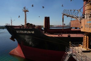 Rusai laivais gabena vogtus ukrainietiškus grūdus, Kinijos bendrovės į Rusiją eksportavo ginklų ir neperšaunamų liemenių