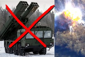 Kokybiškas Ukrainos artileristų darbas: trys rusų „Uragan“ virto metalo laužu