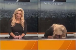 Tiesioginę transliaciją stebėję žiūrovai nustėro: „orų mergaitė“ staiga nualpo