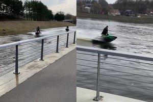 Kaune atsirado neįprastų chuliganų: vietinius pykdo linksmybės vandens motociklais