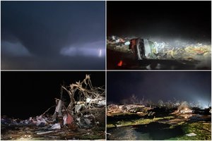 JAV pietuose praūžė tornadas: žuvo mažiausiai 23 žmonės, keli miesteliai nušluoti nuo žemės paviršiaus