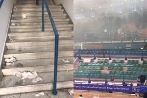 Kipro krepšinio taurės pusfinalyje – sprogimai ir riaušės: teisėjai nutraukė rungtynes