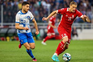 Įspūdingai besigynę Lietuvos futbolininkai sužaidė lygiosiomis su Graikijos rinktine