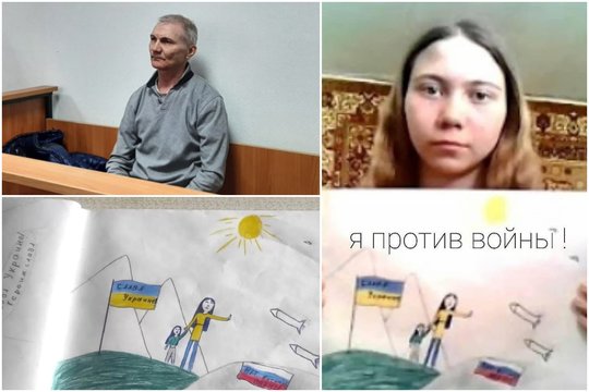 Rusas, kurio dukra mokykloje nupiešė proukrainietišką piešinį, nuteistas dviems metams kalėjimo