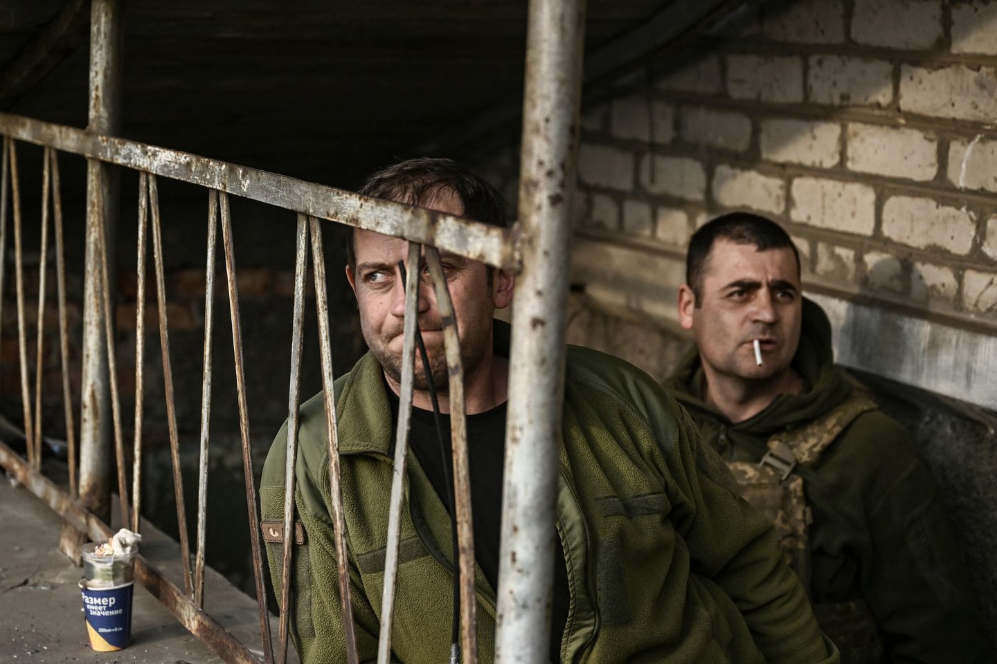 Karas Ukrainoje. Ukrainaos kariai netoli Bachmuto.<br>AFP/Scanpix nuotr.