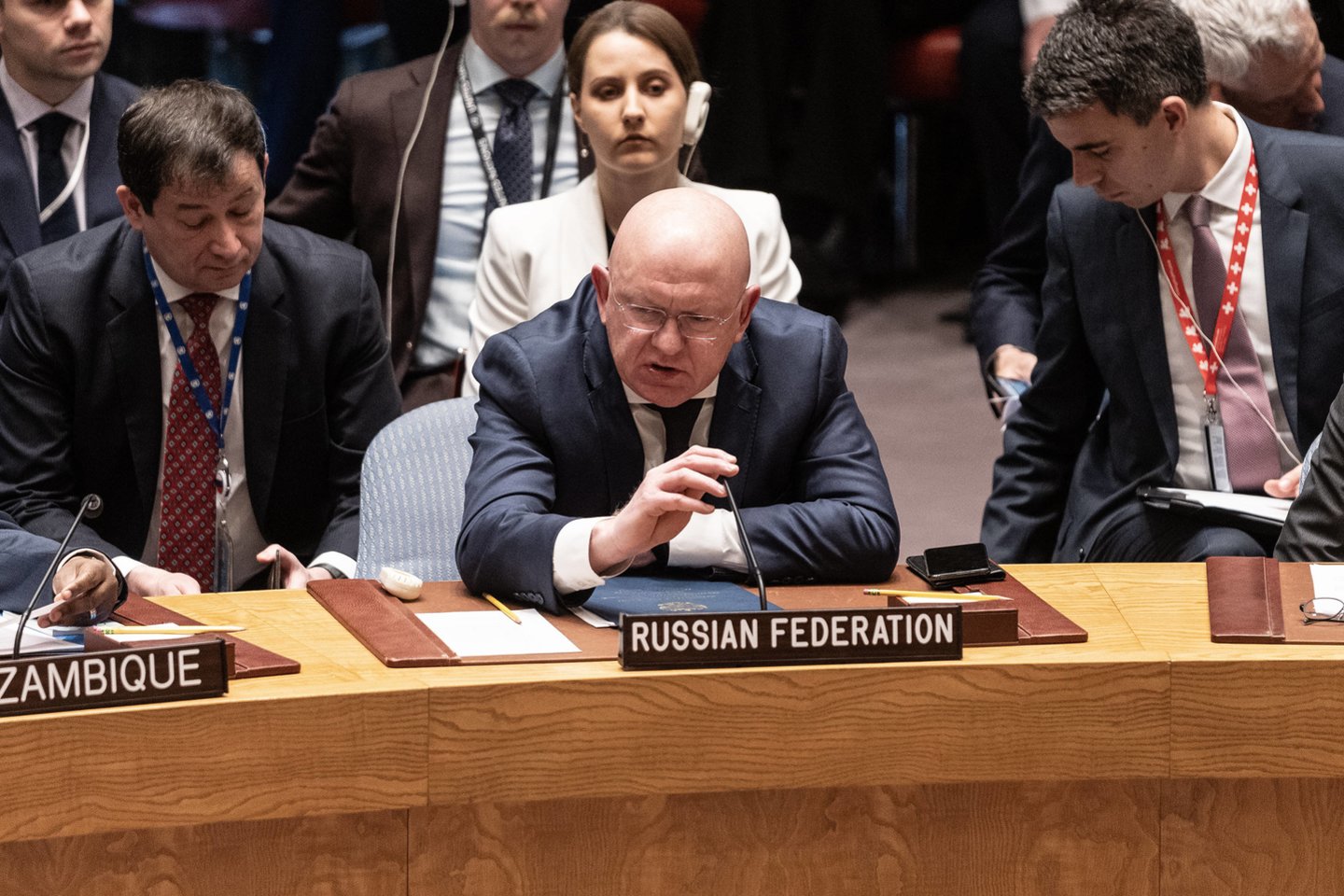 ​Šeštadienį Rusija pradeda mėnesį truksiantį pirmininkavimą Jungtinų Tautų (JT) Saugumo Tarybai nors Ukraina ir ragino blokuoti tokį žingsnį.<br>Sipa/Scanpix nuotr.