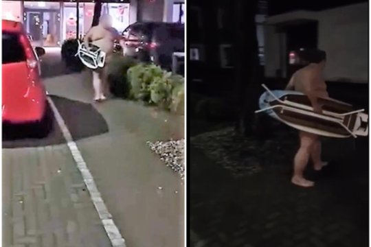 Paryčiais iš striptizo klubo išėjusius kauniečius nustebino pusnuogio vyro pasirodymas 